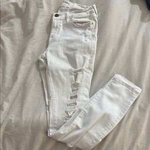 Frame Denim White Skinny Jeans High-Waisted